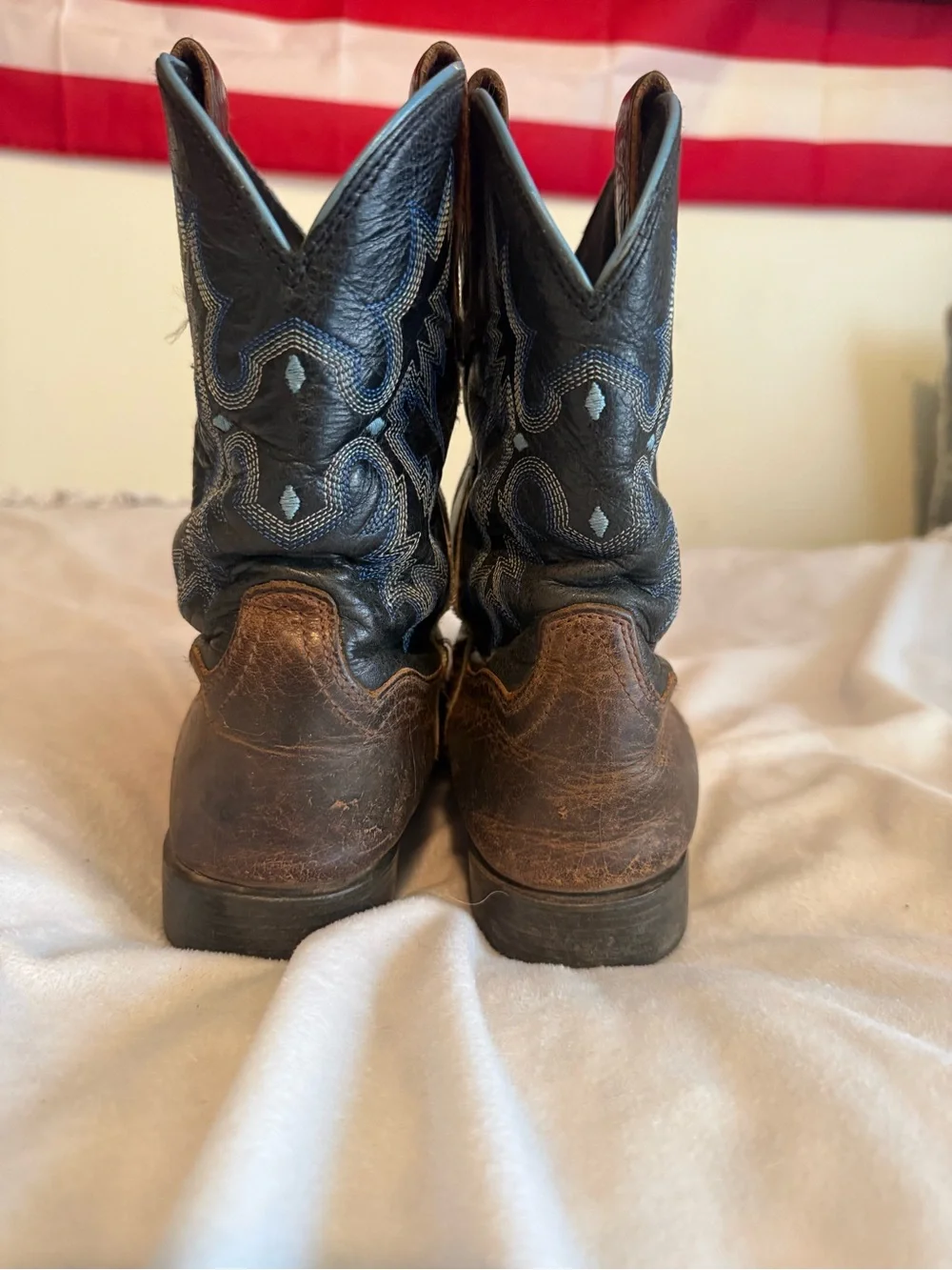 Ariat Brown and Blue Kids Western Cowboy Boots